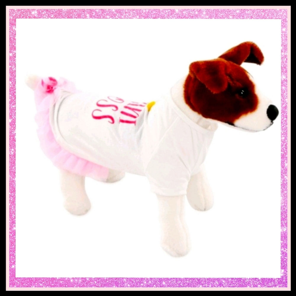 MINI BOSS ☆ PINK & WHITE DOGGO TUTU DRESS ☆ NWT